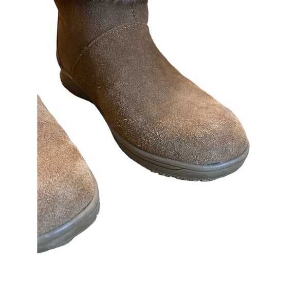 Minnetonka Ankle Winter Boots Women's Size 8 Brown Suede Faux Fur Trim Comfort - Picture 13 of 16
